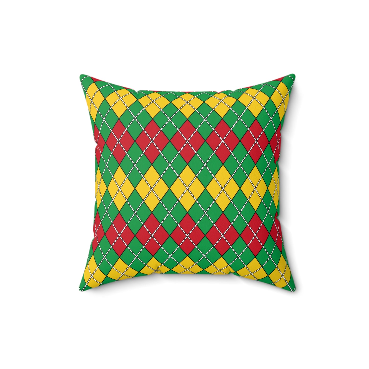 Guinea Bissau Retro Argyle Cushion Pillow