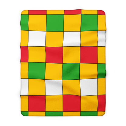 Myanmar Retro Check Blanket Throw