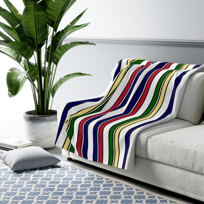Diego Garcia Retro Stripes Blanket Throw