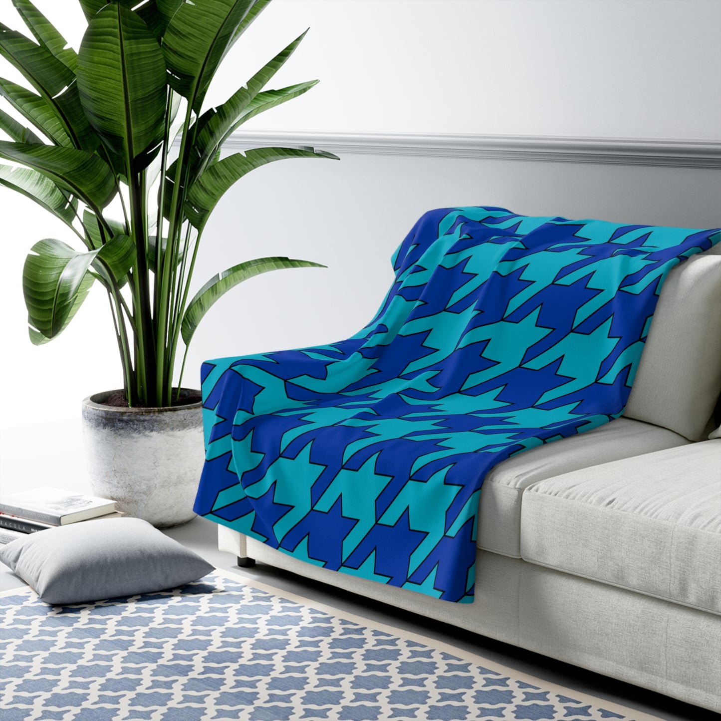 Pacific Islands Retro Houndstooth Blanket Throw