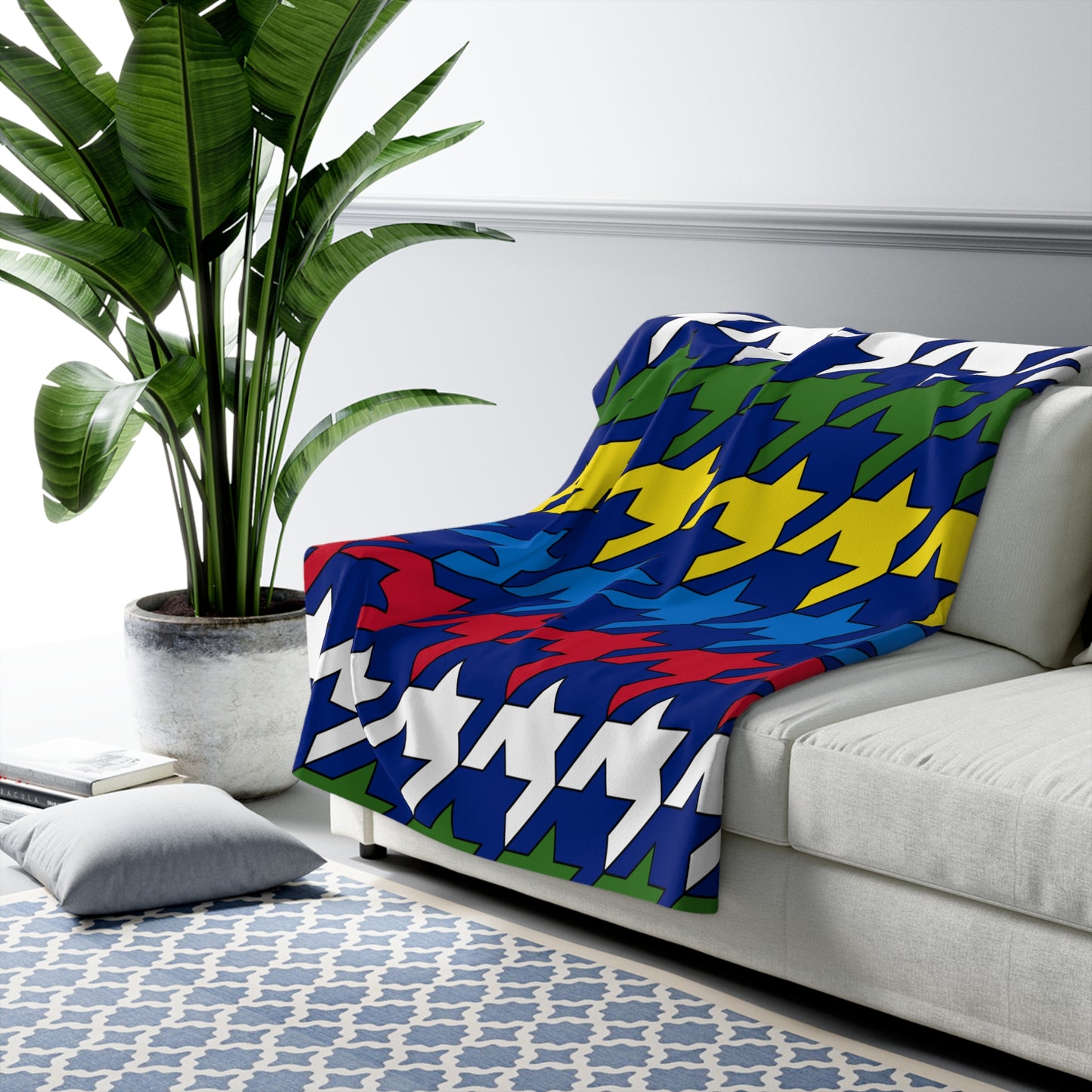 Pitcairn Retro Houndstooth Blanket Throw