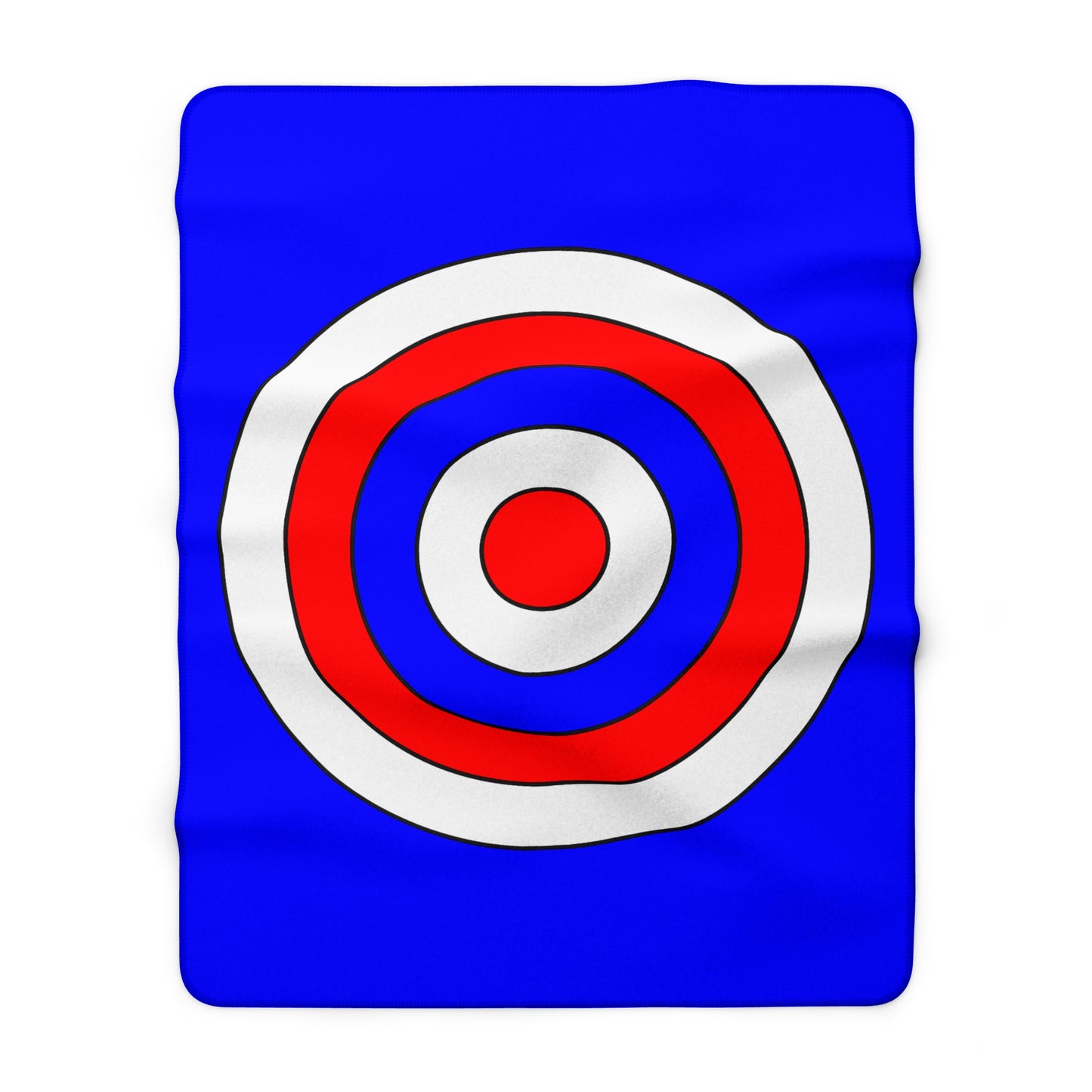 Blue, White, Red Retro Target Blanket Throw