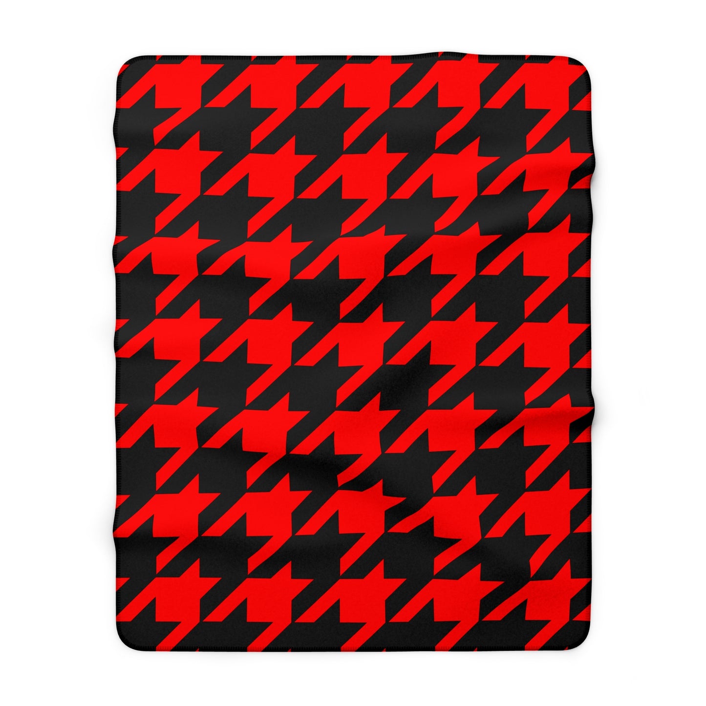 Red, Black Retro Houndstooth Blanket Throw