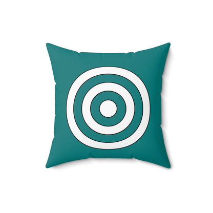 Teal, White Retro Target Cushion Pillow