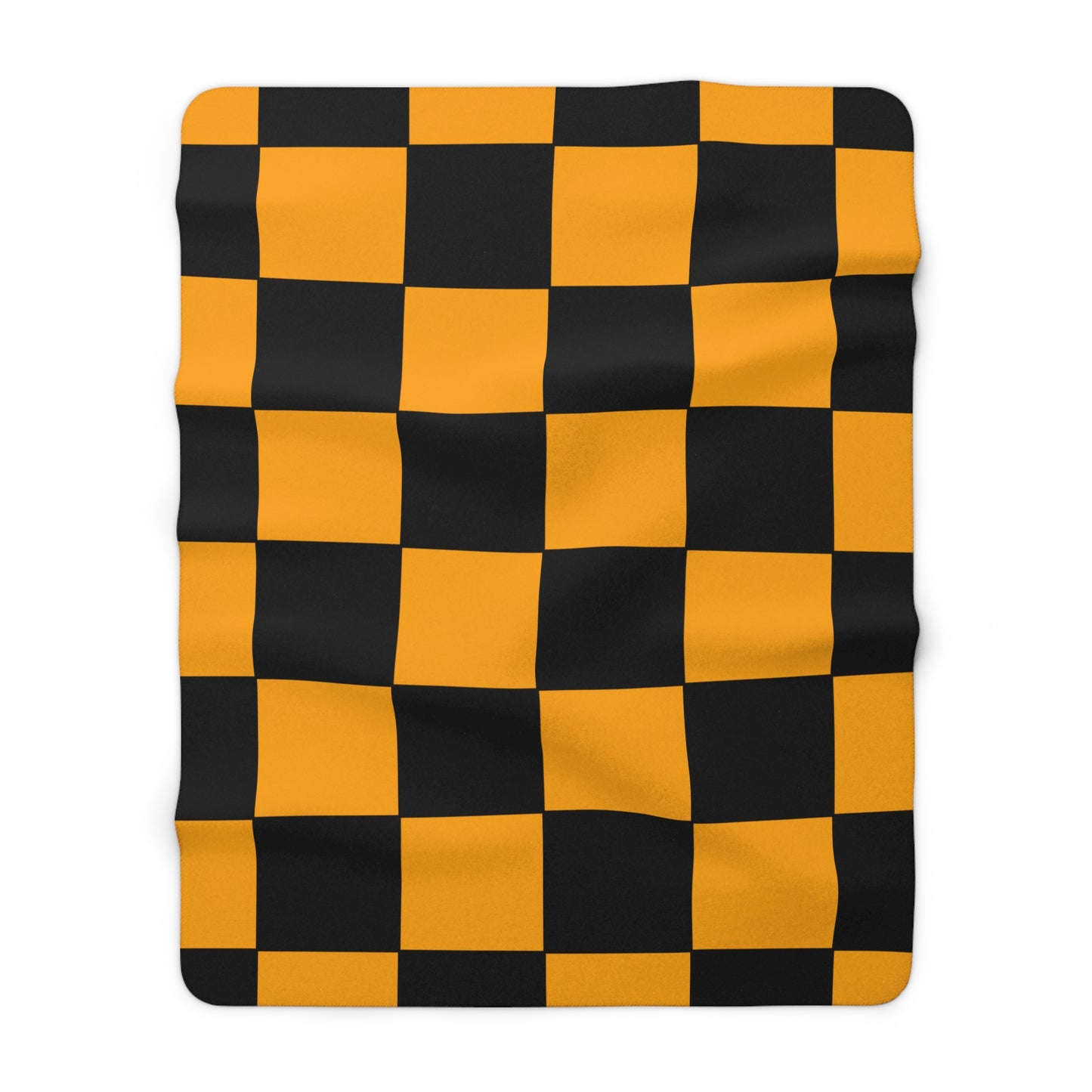 Orange, Black Retro Check Blanket Throw