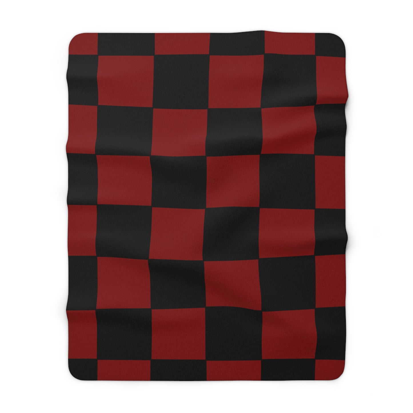Maroon, Black Retro Check Blanket Throw