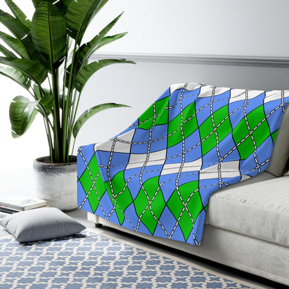 Djibouti Retro Argyle Blanket Throw
