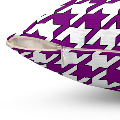 Purple, White Retro Houndstooth Cushion Pillow