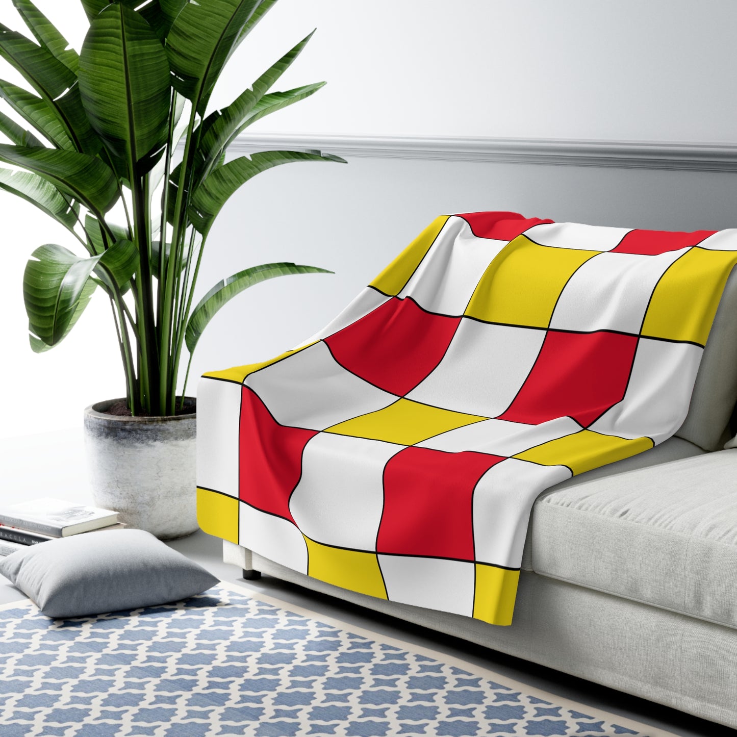 Guernsey Retro Check Blanket Throw
