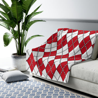 England Retro Argyle Blanket Throw