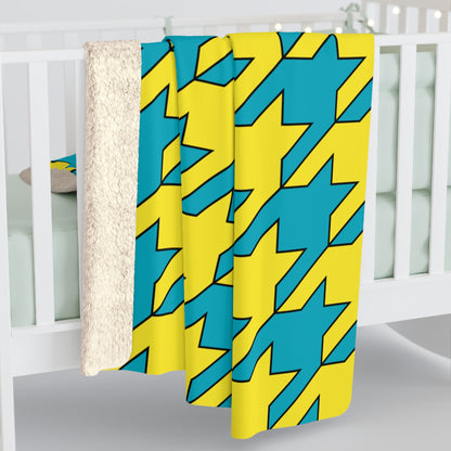 Kazakhstan Retro Houndstooth Blanket Throw