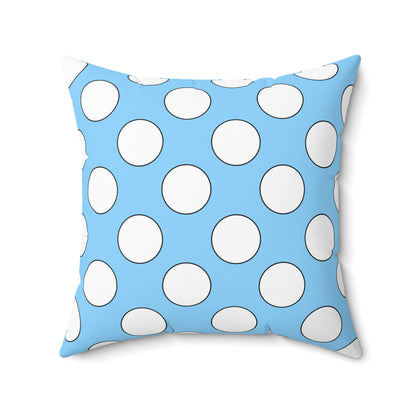Light Blue, White Retro Polka Dots Cushion Pillow