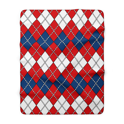 Czechia Retro Argyle Blanket Throw