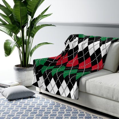 Syria Retro Argyle Blanket Throw