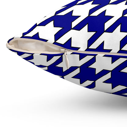 Dark Blue, White Retro Houndstooth Cushion Pillow