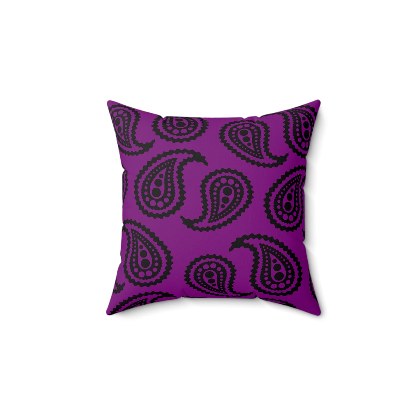 Purple, Black Retro Paisley Cushion Pillow