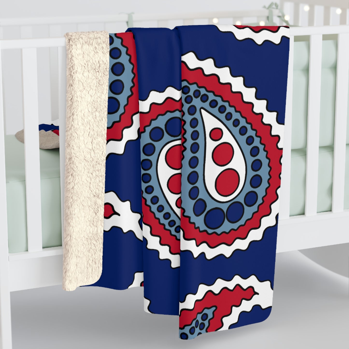 Falkland Islands Retro Paisley Blanket Throw