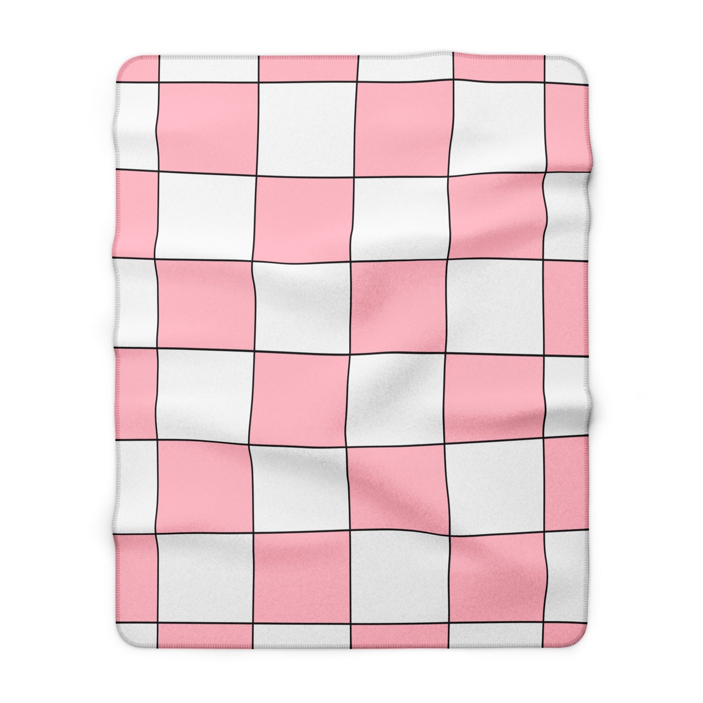 Pink, White Retro Check Blanket Throw