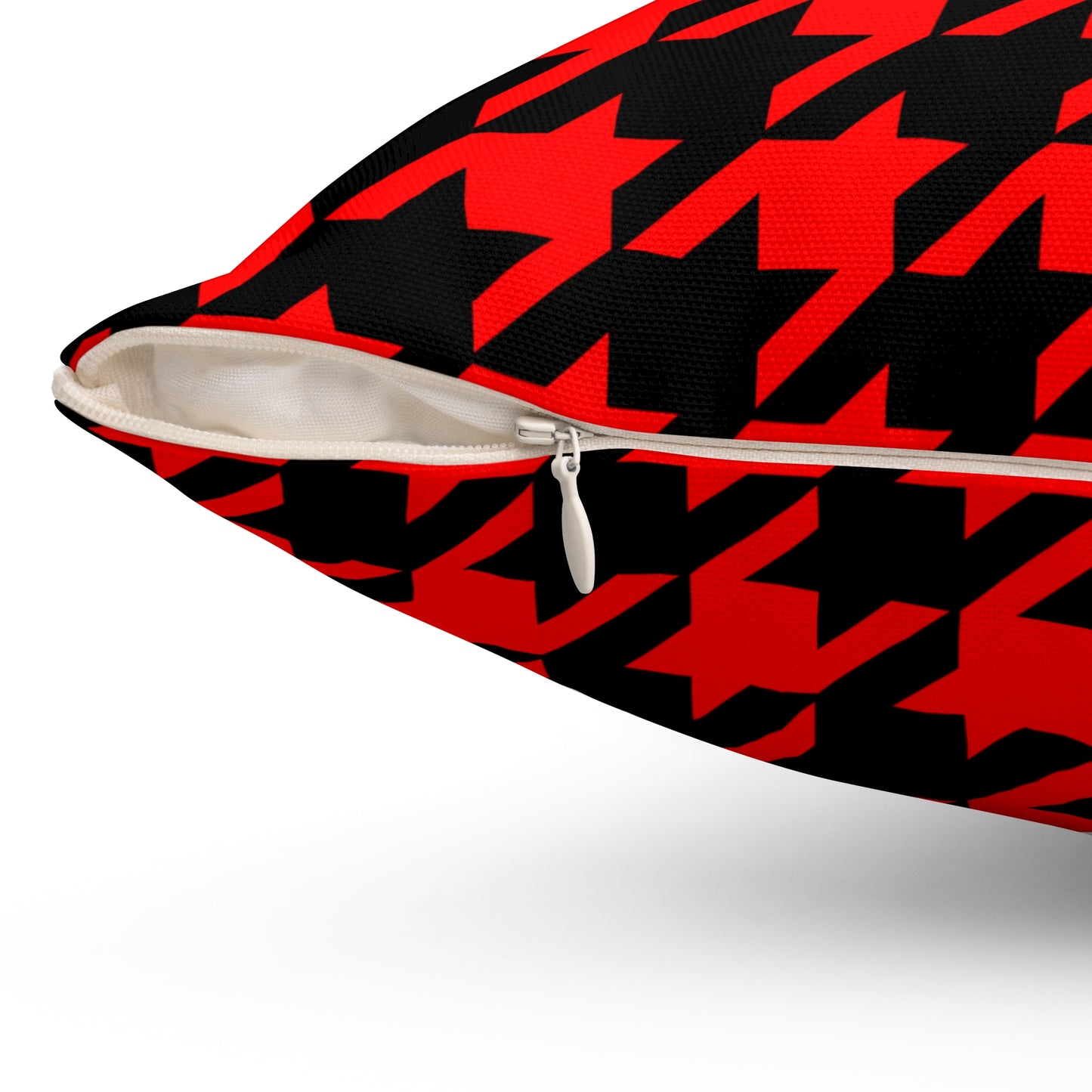 Red, Black Retro Houndstooth Cushion Pillow