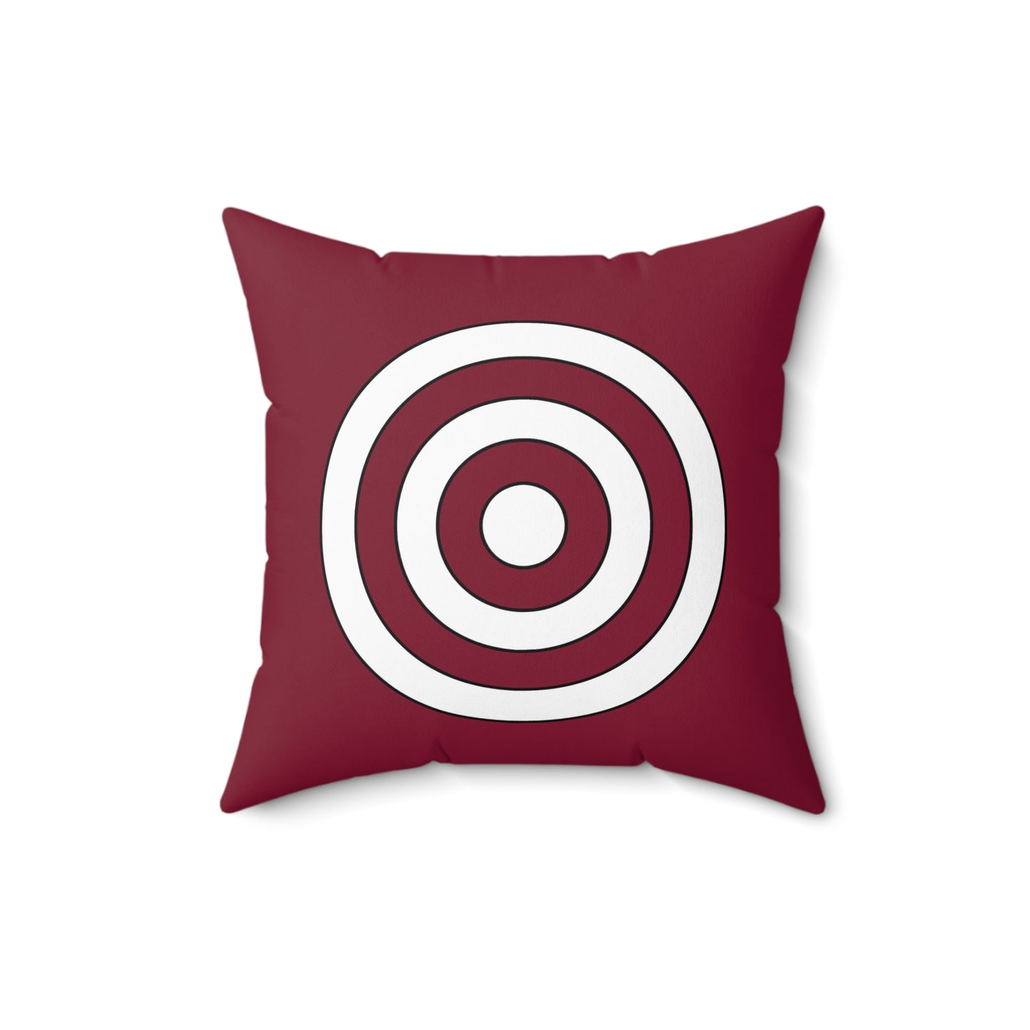 Claret, White Retro Target Cushion Pillow