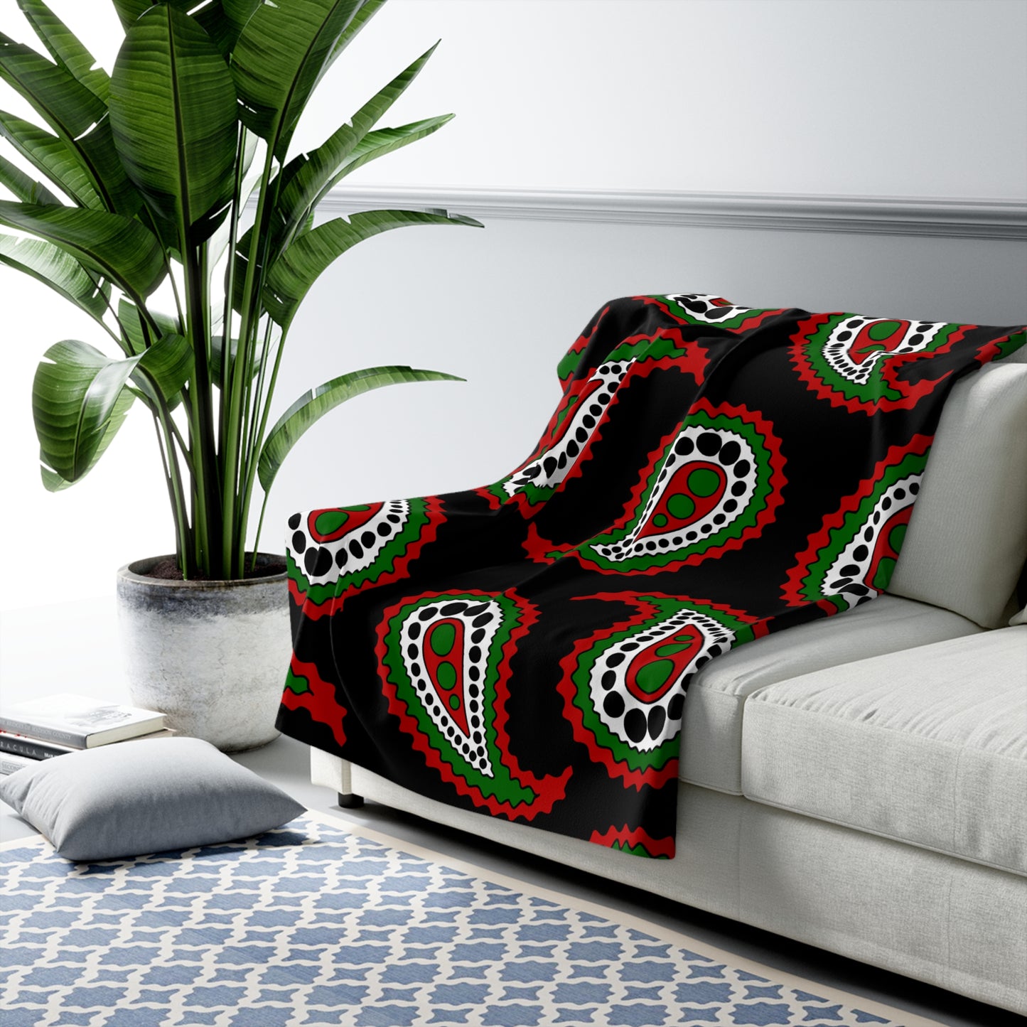 Kenya Retro Paisley Blanket Throw