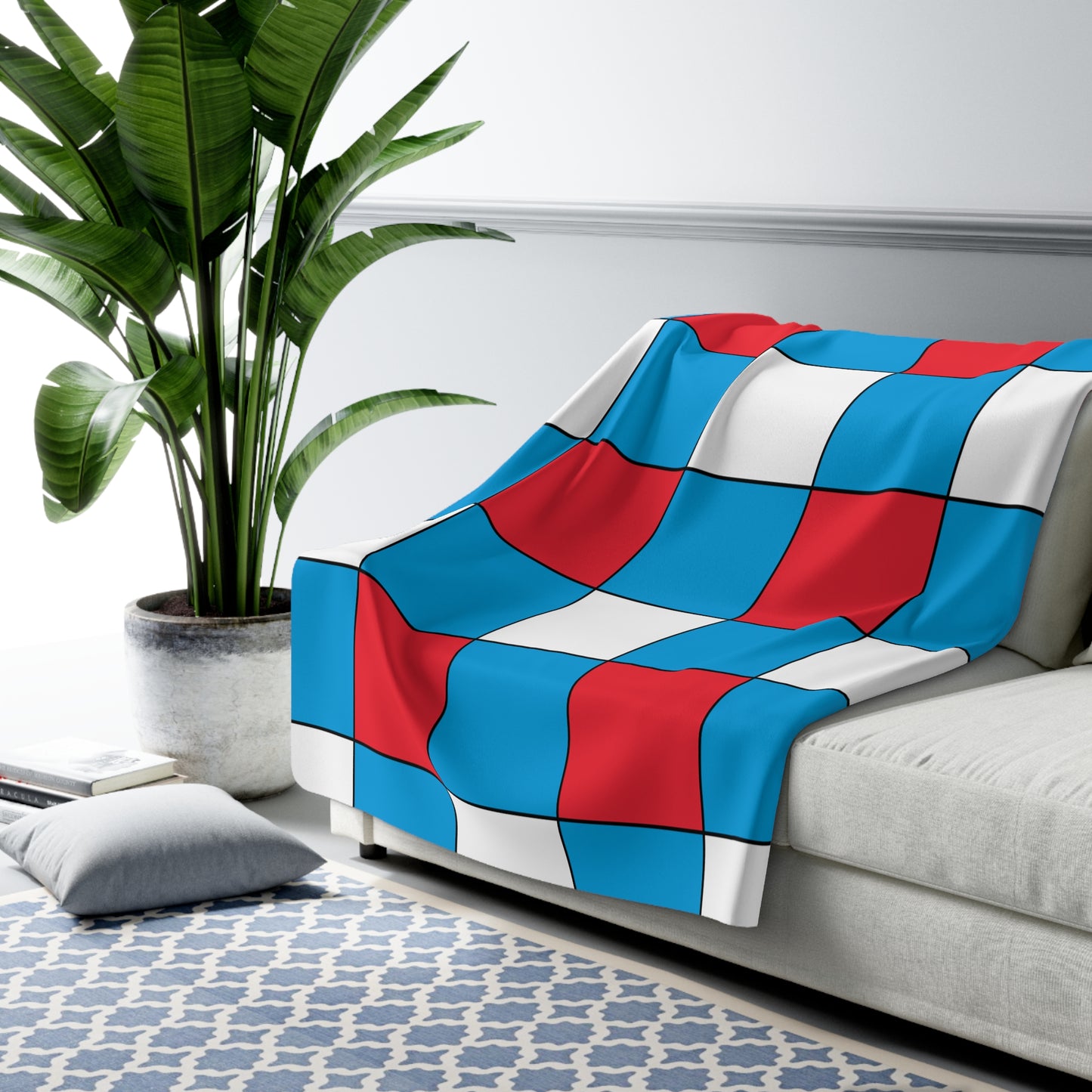 Luxembourg Retro Check Blanket Throw