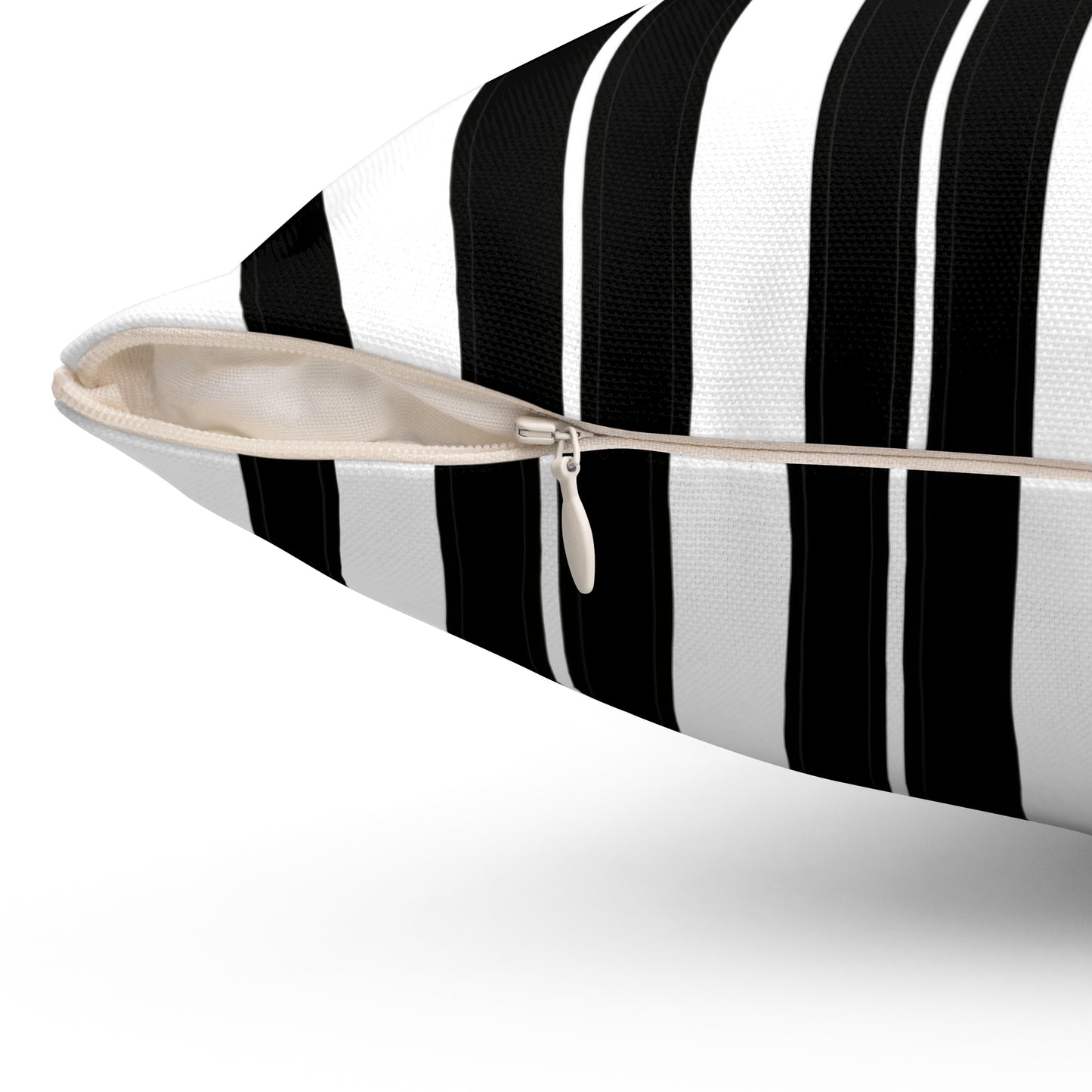 White, Black Retro Stripes Cushion Pillow