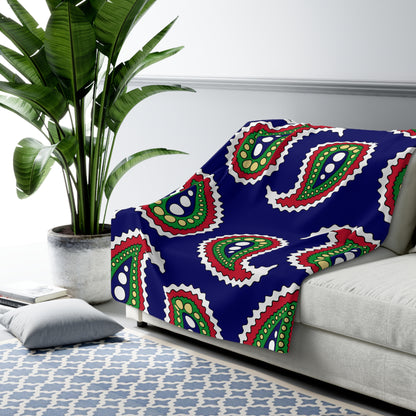 Cayman Islands Retro Paisley Blanket Throw