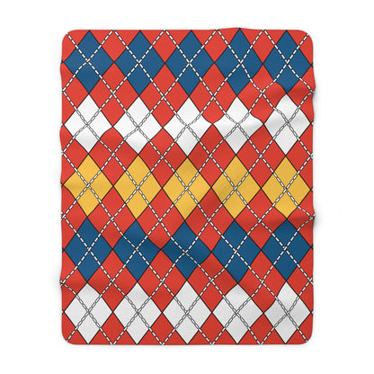 Kiribati Retro Argyle Blanket Throw