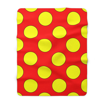 Red, Yellow Retro Polka Dots Blanket Throw