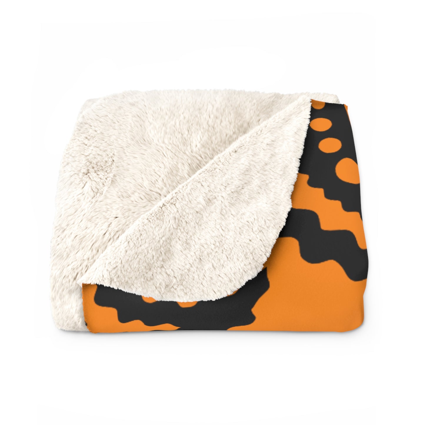 Dark Orange, Black Retro Paisley Blanket Throw
