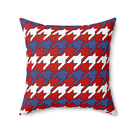 Democratic Peoples Republic Of Korea Retro Houndstooth Cushion Pillow