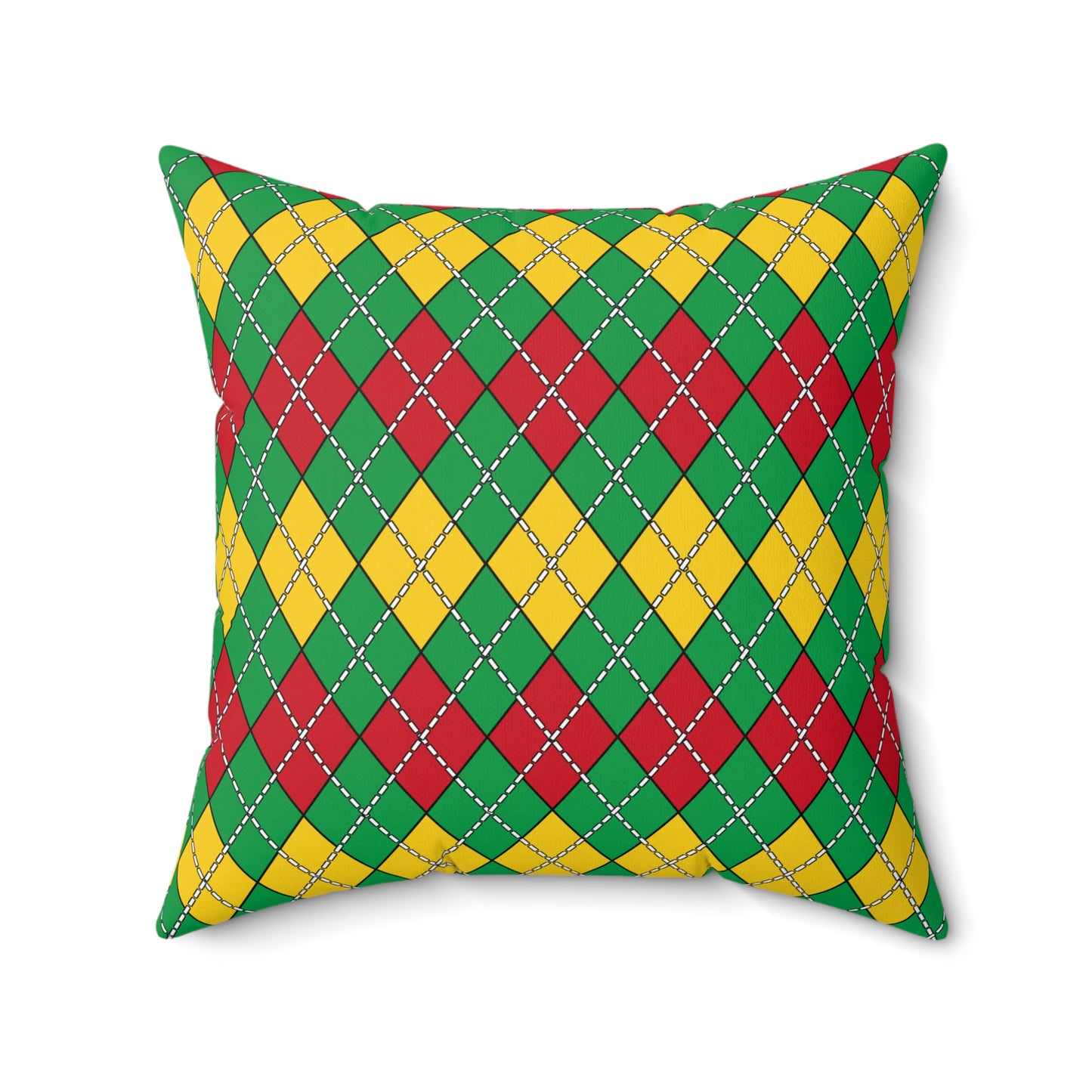 Guinea Bissau Retro Argyle Cushion Pillow