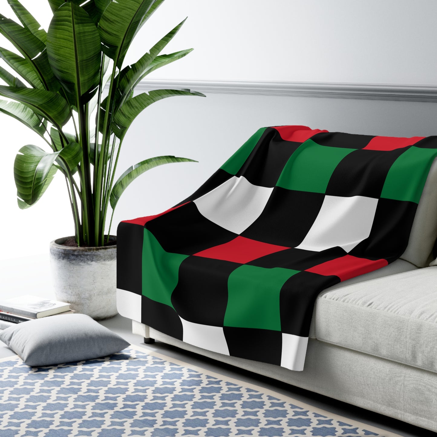 Syria Retro Check Blanket Throw