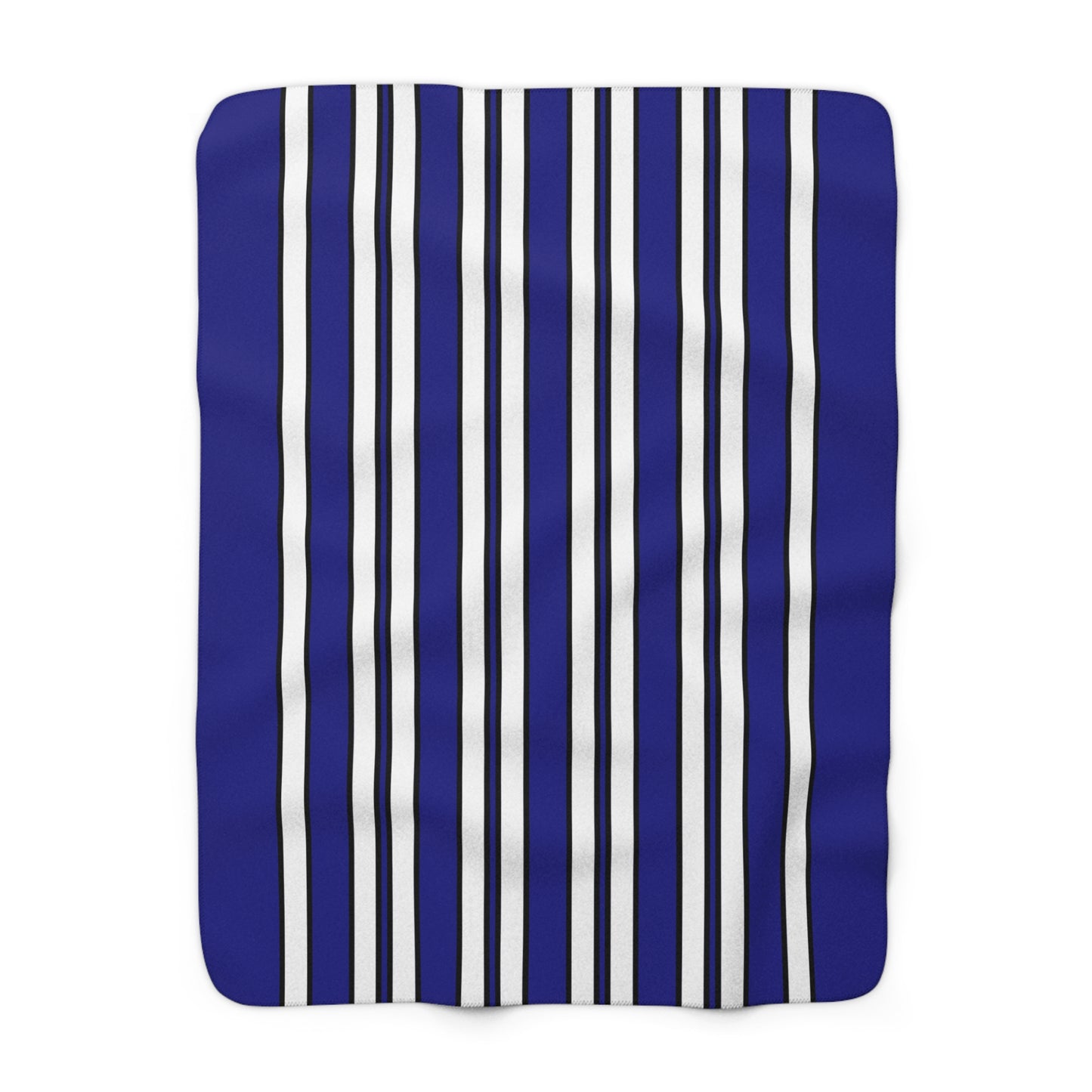 Navy Blue, White Retro Stripes Blanket Throw
