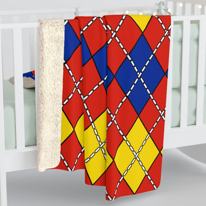 Romania Retro Argyle Blanket Throw