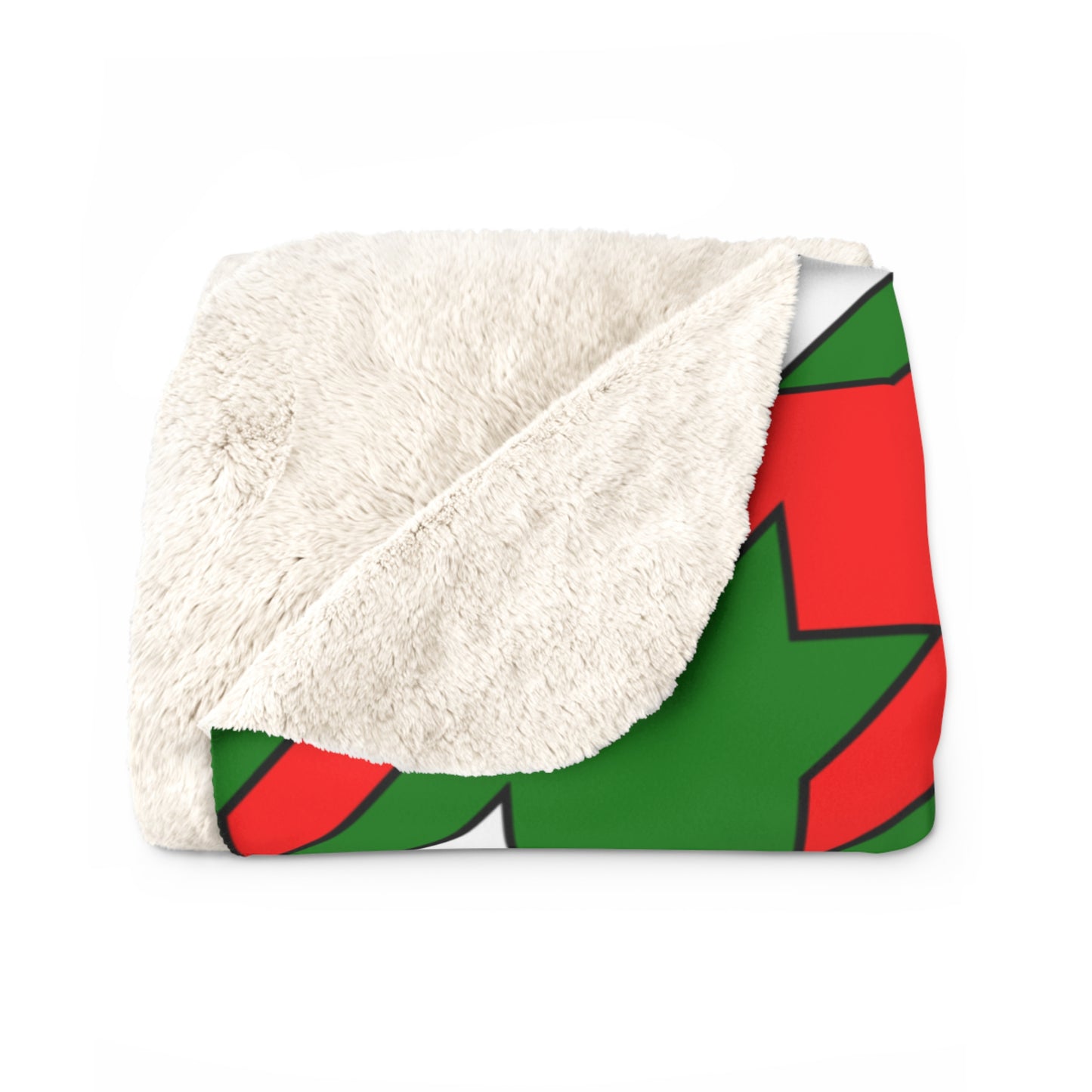 Green, White, Red Retro Houndstooth Blanket Throw
