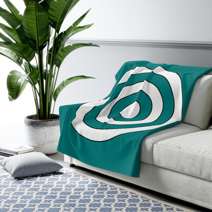 Teal, White Retro Target Blanket Throw