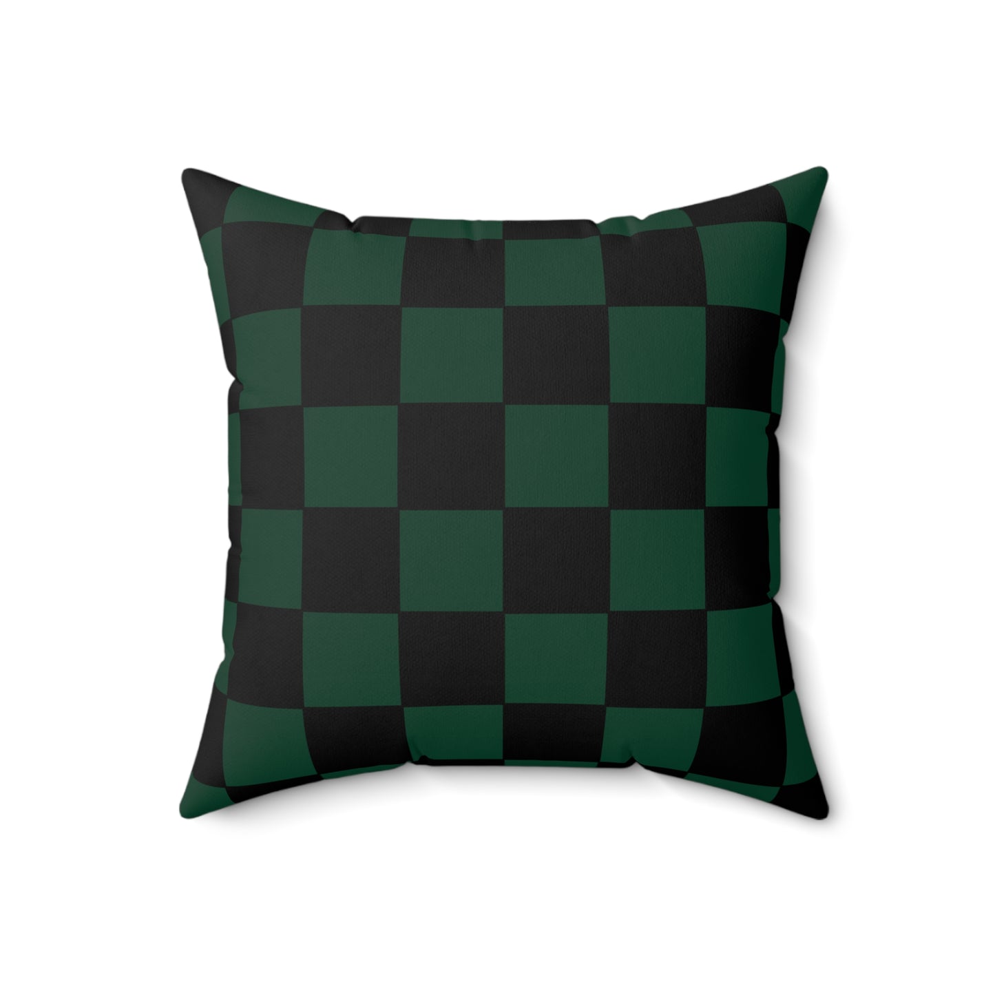 Dark Green, Black Retro Check Cushion Pillow