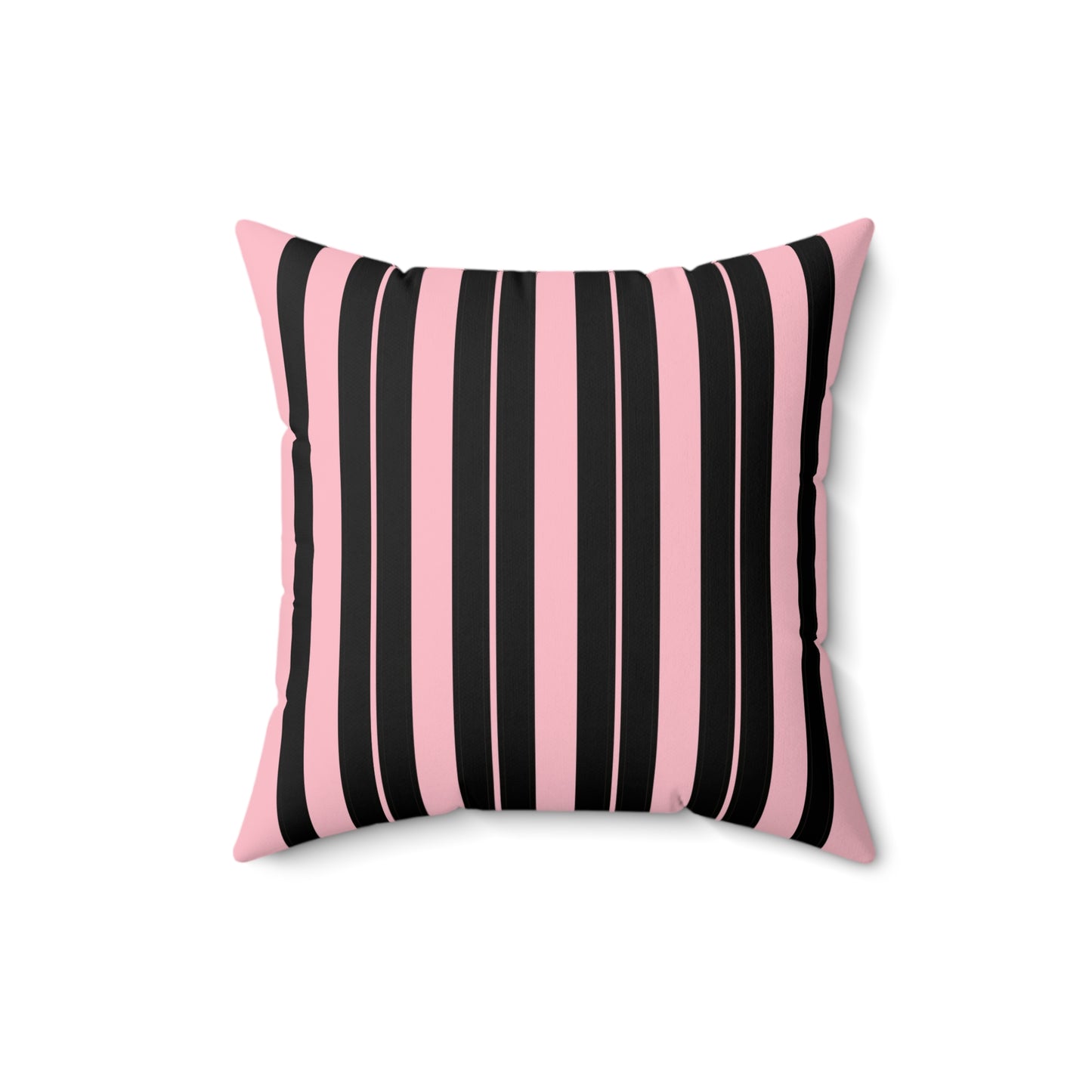 Pink, Black Retro Stripes Cushion Pillow