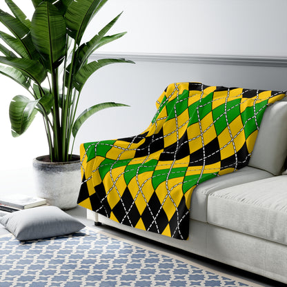 Jamaica Retro Argyle Blanket Throw