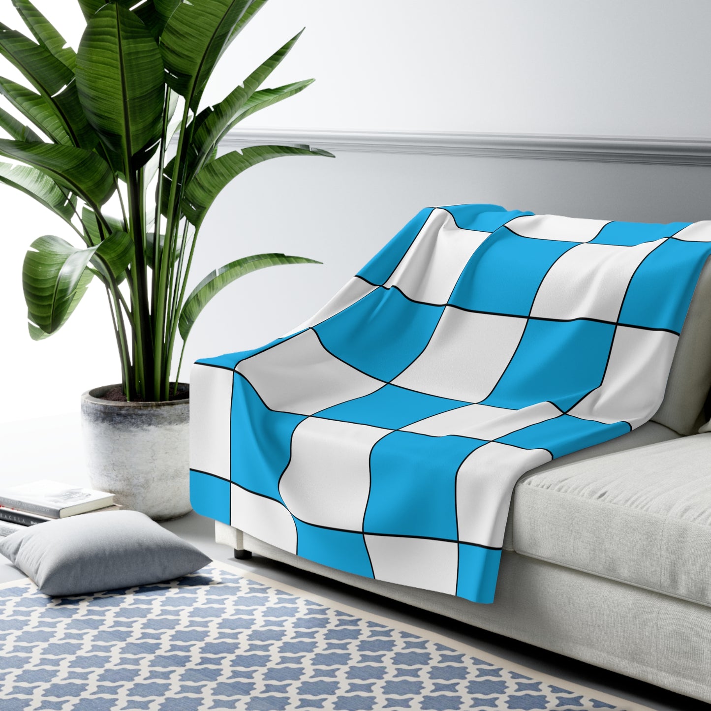 San Marino Retro Check Blanket Throw