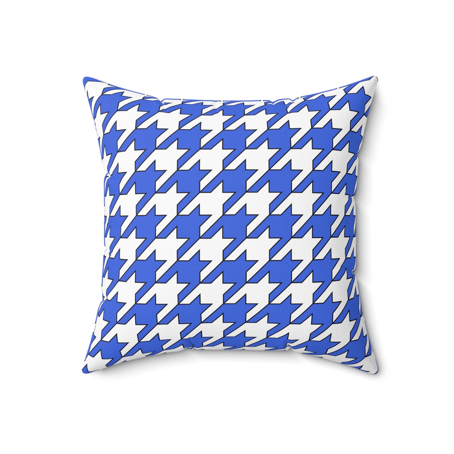 Royal Blue, White Retro Houndstooth Cushion Pillow