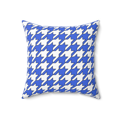 Royal Blue, White Retro Houndstooth Cushion Pillow