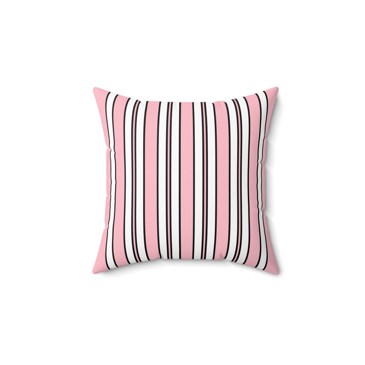 Pink, White Retro Stripes Cushion Pillow