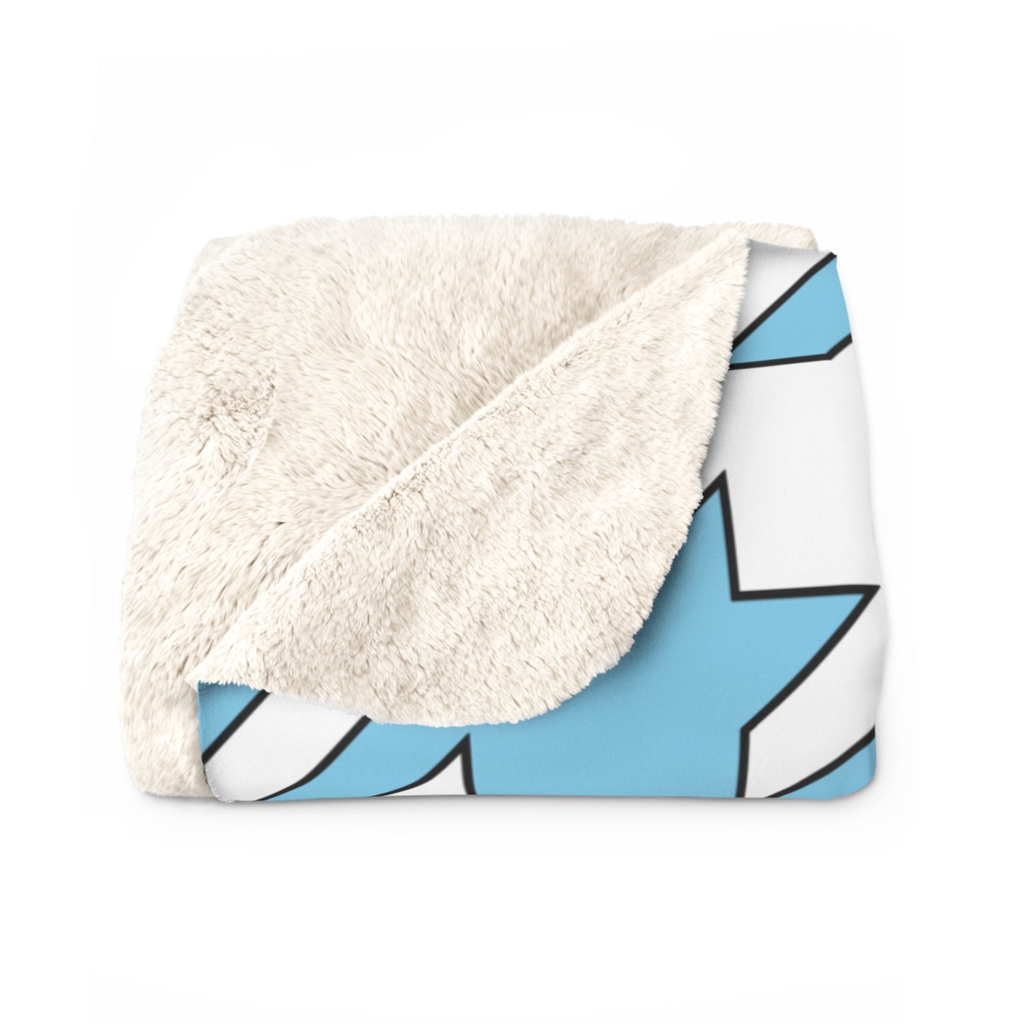 Sky Blue, White Retro Houndstooth Blanket Throw