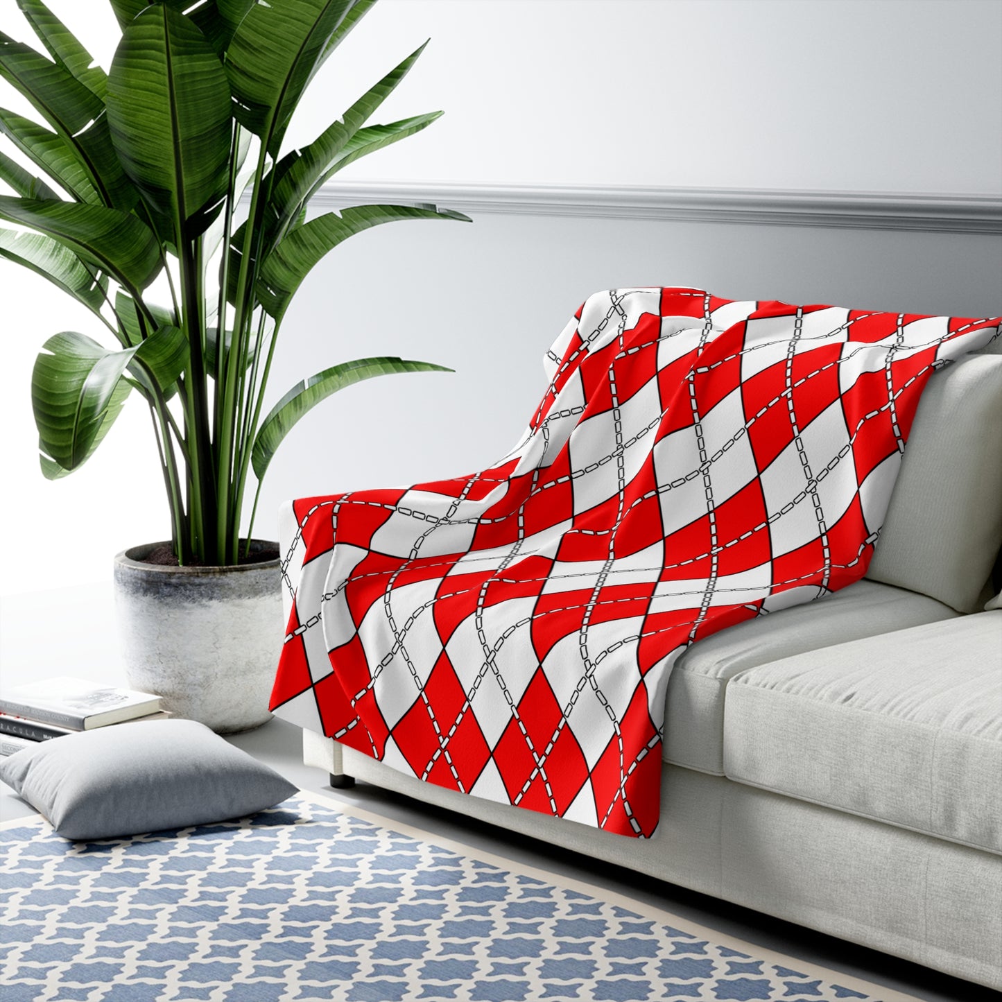 Georgia Retro Argyle Blanket Throw