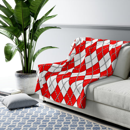 Georgia Retro Argyle Blanket Throw