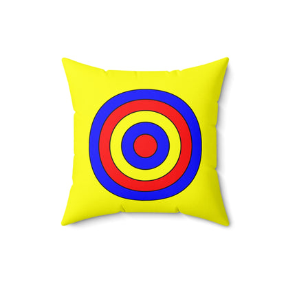 Yellow, Blue, Red Retro Target Cushion Pillow