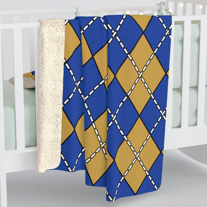 Kosovo Retro Argyle Blanket Throw